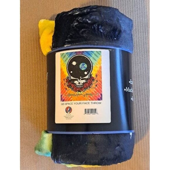 New Grateful Dead Plush Fleece Throw Gift Blanket Space Your Face Rainbow Skull - Picture 5 of 5